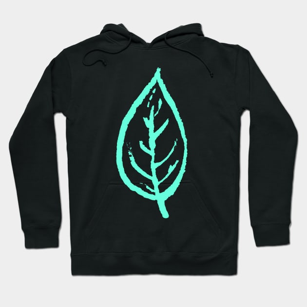 Leaf / Petrol Hoodie by Nikokosmos